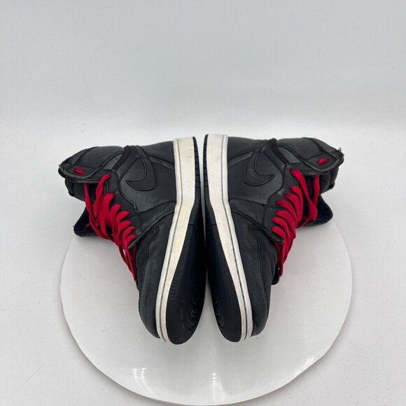 Nike Air Jordan 1 Retro High Men Size 9.5 555088-060 Black Satin Gym Red Shoes - Picture 8 of 12